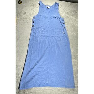 Vintage Amy K Su AKS Women's Maxi Denim Jumper Dress Blue Size Medium